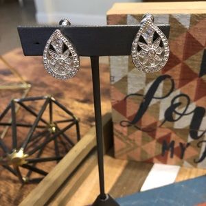 Antique crystal and rhinestone earrings.